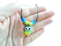 Collier hibou turquoise