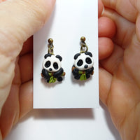 Boucles d'oreilles PANDA (pendantes)
