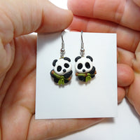 Boucles d'oreilles PANDA (pendantes)