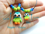 Collier hibou turquoise