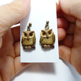 Boucles d'oreilles HIBOU NATURE OR ANTIQUE (pendantes)